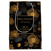 Moderne goldene Rose individuelle Name Mittlere Geschenktüte (Vorderseite)