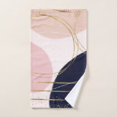 Moderne Goldene Schlaganfälle & Kreise Minimal ros Badhandtuch Set (Handtuch)