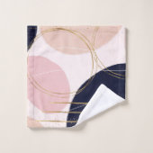 Moderne Goldene Schlaganfälle & Kreise Minimal ros Badhandtuch Set (Waschlappen)