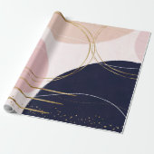 Moderne Goldene Schlaganfälle & Kreise Minimal ros Geschenkpapier (Ungerollt)