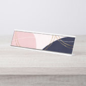 Moderne Goldene Schlaganfälle & Kreise Minimal ros Schreibtischnamensplakette (Vorderseite )