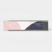 Moderne Goldene Schlaganfälle & Kreise Minimal ros Schreibtischnamensplakette (Vorderseite )