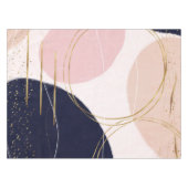 Moderne Goldene Schlaganfälle & Kreise Minimal ros Tischdecke (Vorderseite (Horizontal))