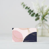 Moderne Goldene Schlaganfälle & Kreise Minimal ros Visitenkarte (Stehend Vorderseite)