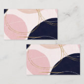 Moderne Goldene Schlaganfälle & Kreise Minimal ros Visitenkarte (Vorne/Hinten)