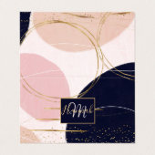 Moderne Goldene Schlaganfälle & Kreise Minimal ros Visitenkarten (Außenseite Aufgefaltet)