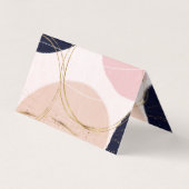 Moderne Goldene Schlaganfälle & Kreise Minimal ros Visitenkarten (Rückseite)