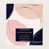 Moderne Goldene Schlaganfälle & Kreise Minimal ros Visitenkarten (Innenseite Aufgefaltet)