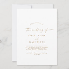 Moderne Goldene Schrift - die Hochzeit der Einladu Einladung