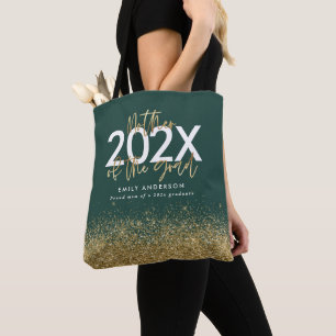 Moderne, goldene Schrift-Glitzer-Abschluss Tasche