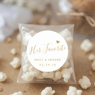 Moderne Goldene Schrift ihre Lieblingsfigur Gastge Runder Aufkleber