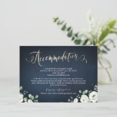 Moderne goldene Schrift und weiße Blumenunterkunft Begleitkarte (Stehend Vorderseite)