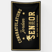 Moderne Goldene Schwarze Klasse 2024 Graduierungsp Banner (Vertikal)