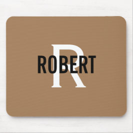 Moderne goldene schwarze Monogramm-Namen von Männe Mousepad