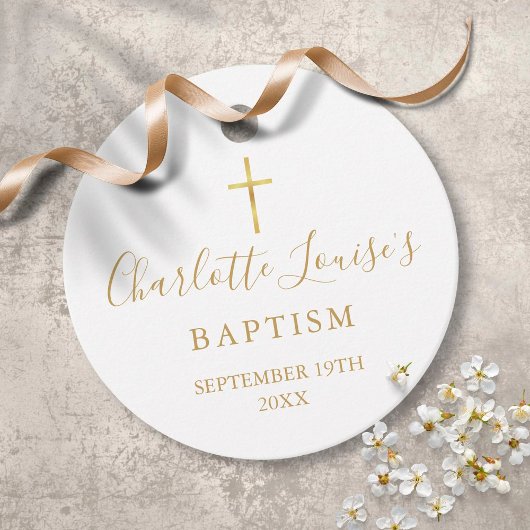 Moderne goldene Signatur Taufe Christening Geschenkanhänger