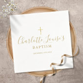 Moderne goldene Signatur Taufe Christening Serviette