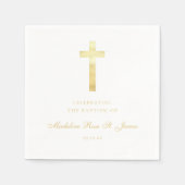 Moderne goldene Signatur Taufe Christening Serviette (Vorderseite)