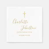 Moderne Goldene Signaturskriptbestätigung Serviette (Vorderseite)