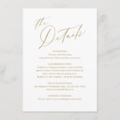 Moderne goldene Skripte minimalistische Hochzeitsd Begleitkarte (Vorderseite)