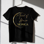 Moderne goldene Skriptminimalistische Trauzeugin T-Shirt<br><div class="desc">Modernes goldenes Skript minimalistisches Trauzeugin Geschenk personalisierter Name T - Shirt ,  liebevolles passendes Shirt für einen besonderen Tag Fotoshootings und Spaß.</div>