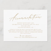 Moderne, goldene Skriptminimalunterkunft Begleitkarte (Vorderseite)