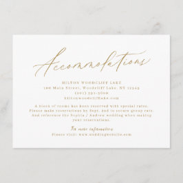 Moderne, goldene Skriptminimalunterkunft Begleitkarte