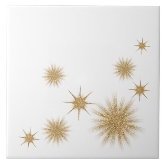 Moderne goldene Starburst-Keramikfliese Fliese (Vorderseite)