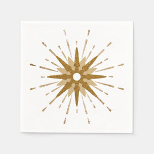 Moderne Goldene Sternenexplosion aus der Mitte des Serviette