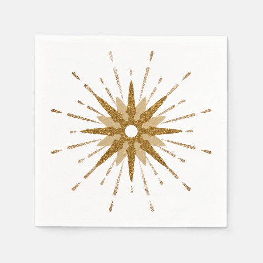 Moderne Goldene Sternenexplosion aus der Mitte des Serviette (Vorderseite)