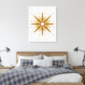 Moderne Goldene Sternexplosion Kunst, Dichtung und Leinwanddruck (Insitu (Schlafzimmer))