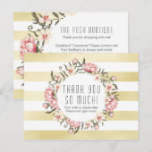 Moderne goldene Streifen & rosa bläserne Rose Viel Postkarte (Vorne/Hinten)