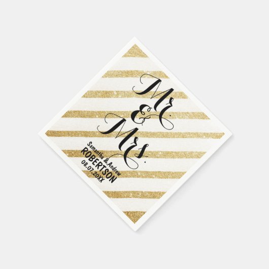 Moderne goldene Streifen Serviette (Ecke)