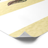 Moderne goldene Streifen und rosafarbene Rose Klei Poster (Ecke)