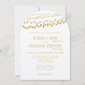 Moderne goldene Tones Garland Hochzeit Einladung (Vorderseite)