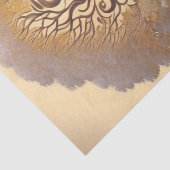 Moderne Goldene Tree Illustration Seidenpapier (Detail)