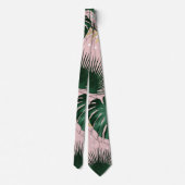 Moderne goldene tropische Blätter und Doddles Desi Krawatte (Rückseite)