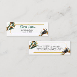 Moderne Goldene Tulpen-Rand-Abschluss-Name-Karte Mini Visitenkarte