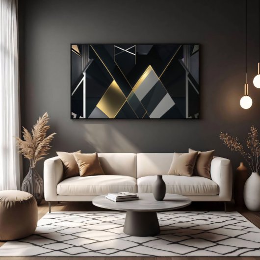 Moderne goldene und schwarze Abstraktion Poster