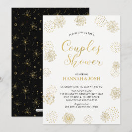 Moderne, goldene und schwarze Paare Polterabend Einladung