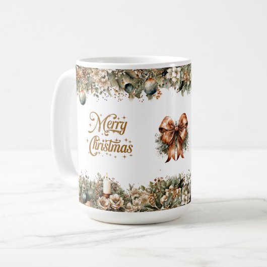 Moderne goldene Vegetation und rostig verbrannte O Kaffeetasse (Vorderseite Links)