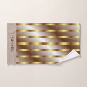 Moderne goldene vertikale Linien braun glänzen Badhandtuch Set (Handtuch)