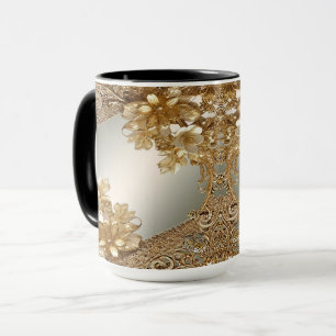 Moderne goldene verzierte Blumenvase Tasse