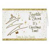 Moderne, goldene Weihnachten (Vorderseite (Horizontal))