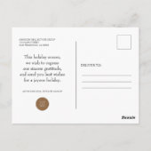 Moderne goldene Weihnachtsglocken | Die Grüße der Postkarte (Rückseite)