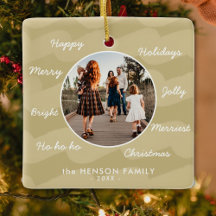 Moderne Goldene Weihnachtswünsche Familien-Foto