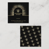 Moderne goldfarbene Bienenpflanze Quadratische Visitenkarte (Vorne/Hinten)