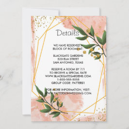 Moderne goldfarbene Bilderrahmen mit grüner Blüte Einladung