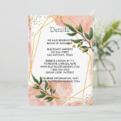 Moderne goldfarbene Bilderrahmen mit grüner Blüte Einladung (Stehend Vorderseite)