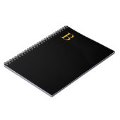 Moderne Goldfarbene Monogramm-Initiale mit Namen Notizblock (Linke Seite)