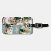 Moderne goldfarbene Multi-Foto-Familie Gepäckanhänger (Vorderseite horizontal)